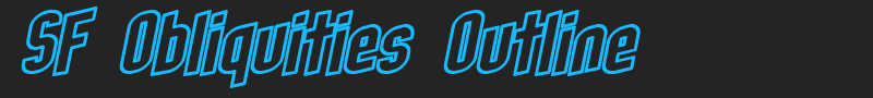 SF Obliquities Outline font