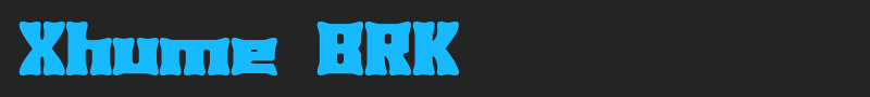 Xhume BRK font